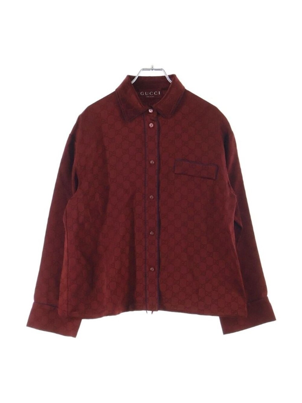 Gucci GG All Over Print Rayon Long Sleeve Shirt